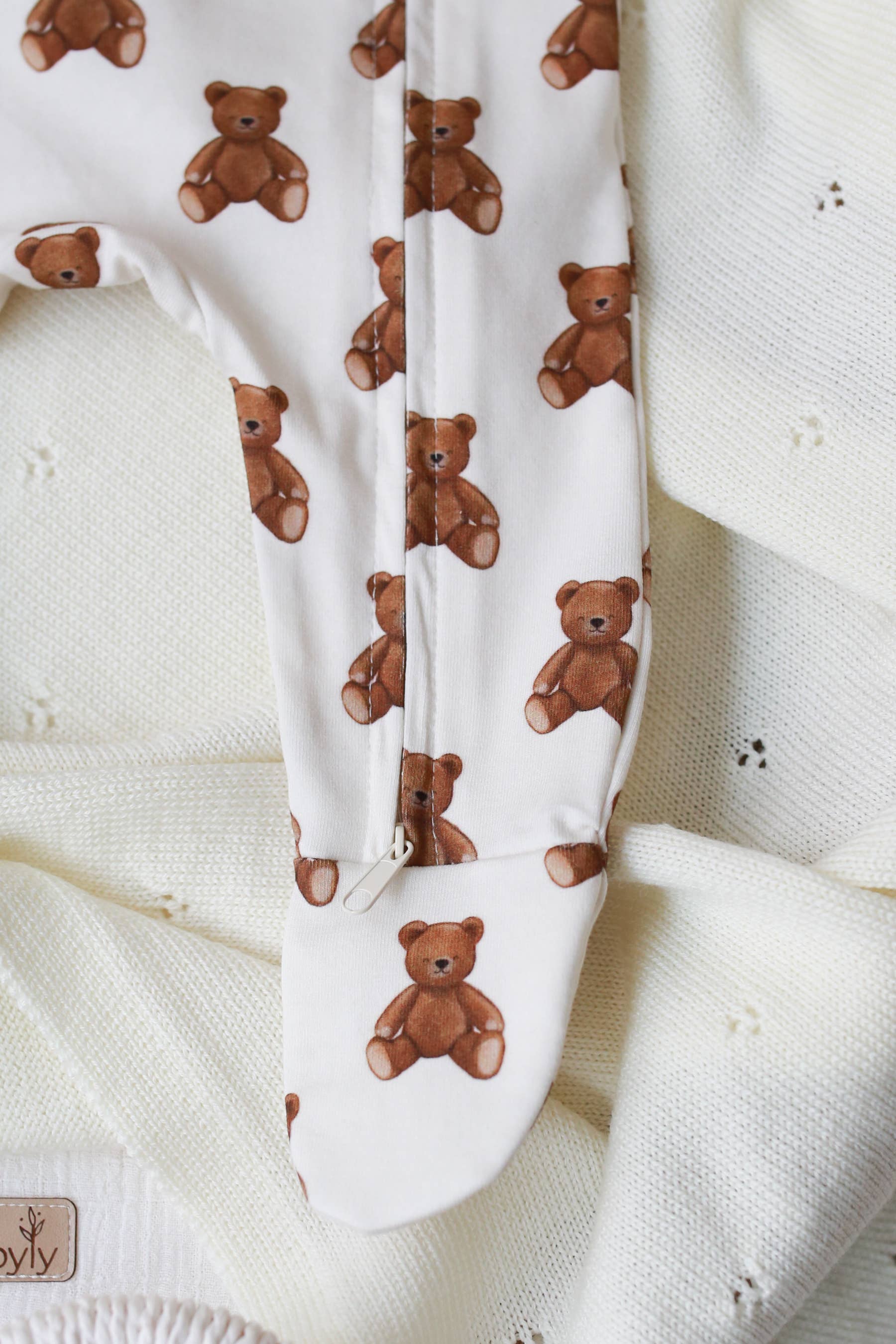 Romper met ritssluiting voor baby's Babysiut - Teddybeer, rompertje met pyjama: 56 Babyly