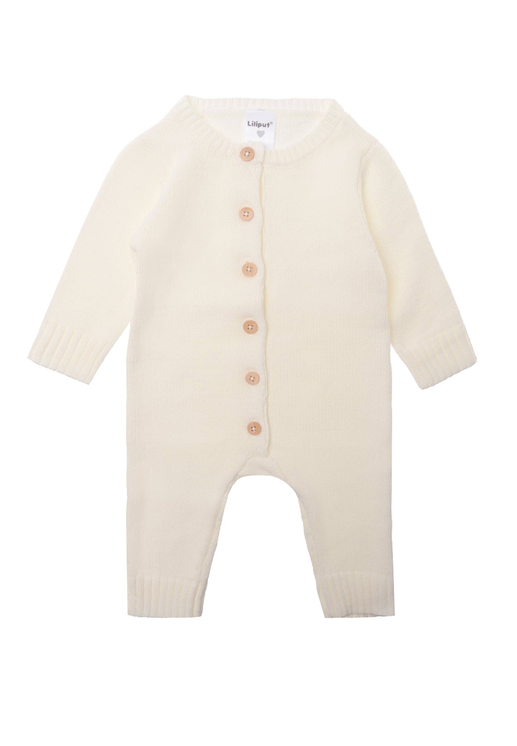 2-pack gebreide overalls in bruin en ecru Liliput