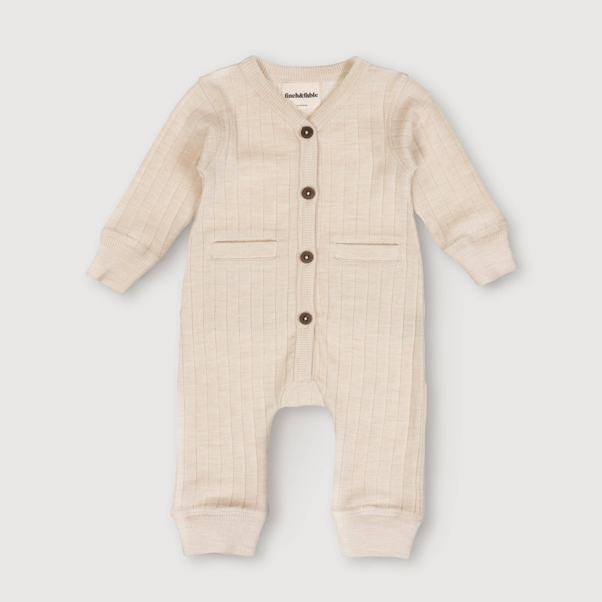 Luxe Baby Playsuit van Wolmix - Oat Finch & Fable