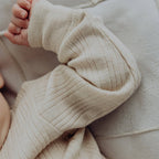 Henley-top van wol met ribstof + Legging - Oat: 0-3 maanden Slim fit Finch & Fable