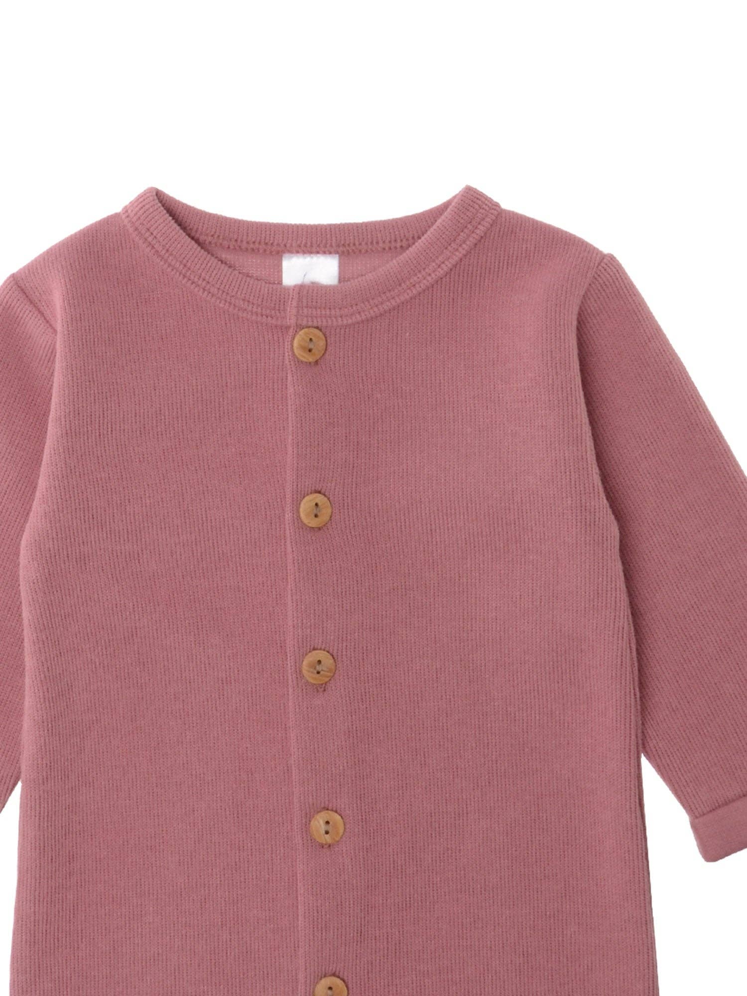 Ribgebreide Overall Rozenhout Maat 56 | 80% Katoen | By Maysa Liliput