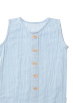 Lichtblauwe muslin jumpsuit: 98/104 Liliput