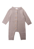 2-pack gebreide overalls in bruin en ecru Liliput
