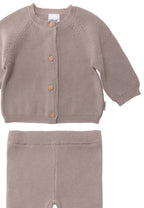 2-delig gebreid setje in bruin: 62 Liliput