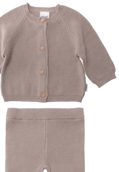 2-delig gebreid setje in bruin: 62 Liliput