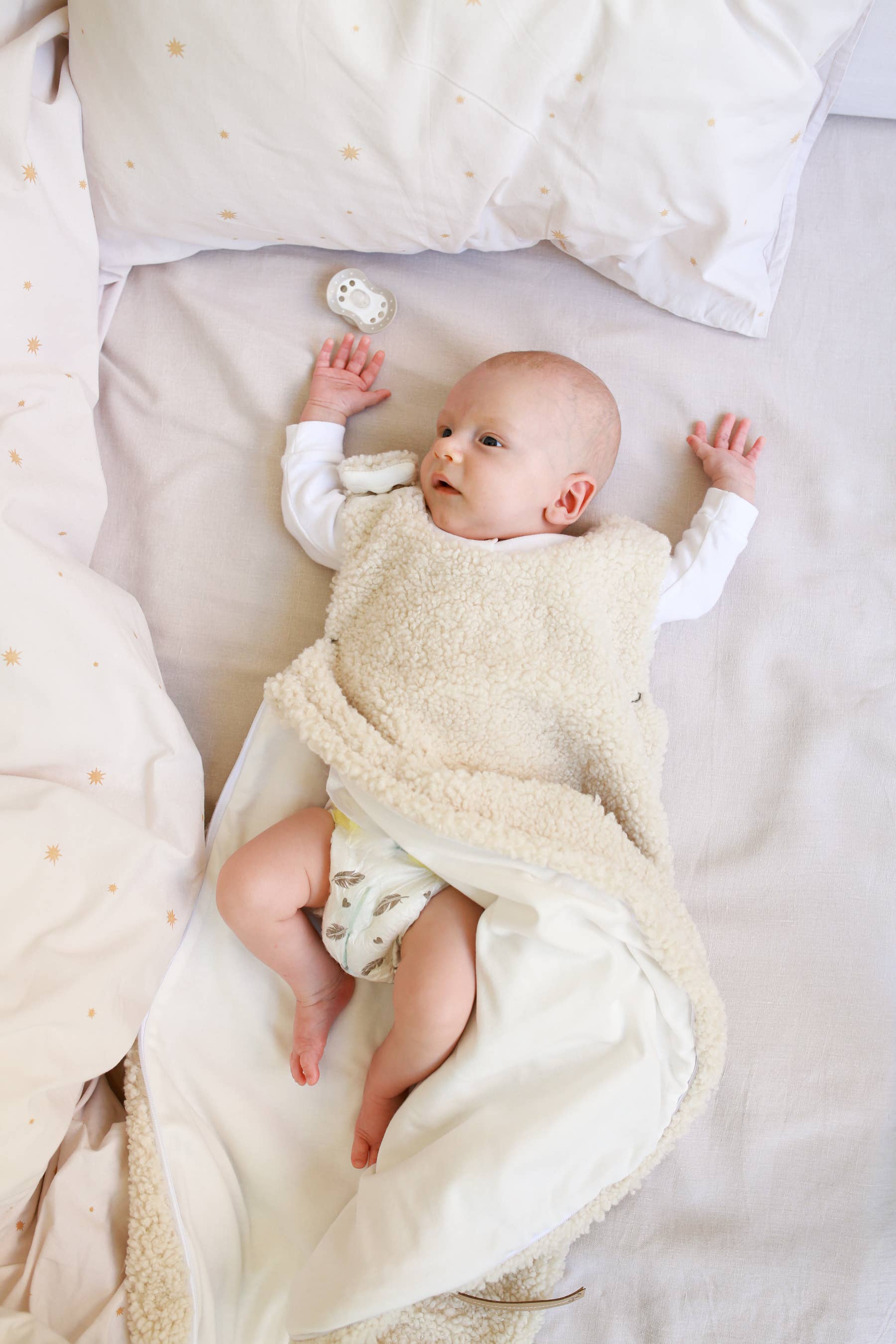 Teddy Babyslaapzak 1.5 TOG – Handgemaakt | Taupe &amp; Crème
