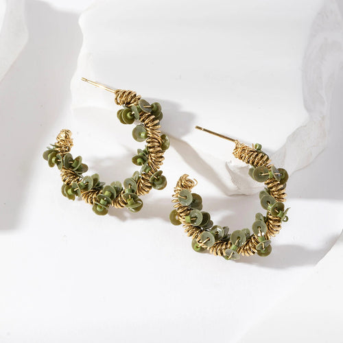 Amelia Hoepeloorbellen – Groen & Zwart By Maysa