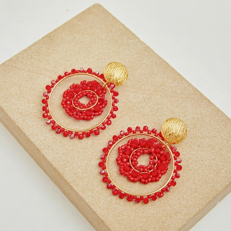 Eliza Cirkel Oorbellen – Blauw & Rood By Maysa