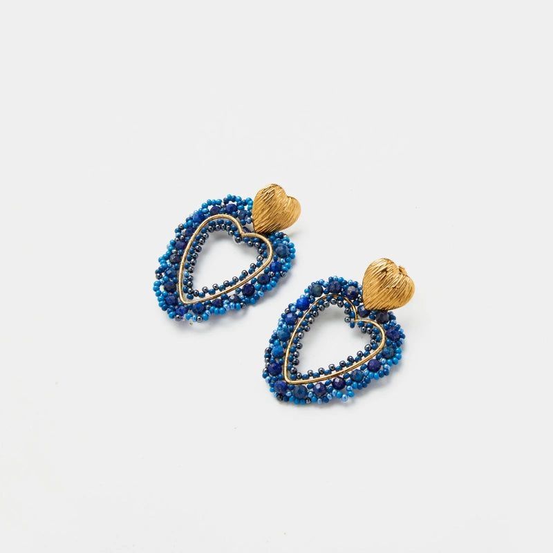 Arianna Hart Oorbellen – Blauw & Rood By Maysa