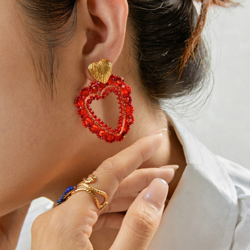 Arianna Hart Oorbellen – Blauw & Rood By Maysa