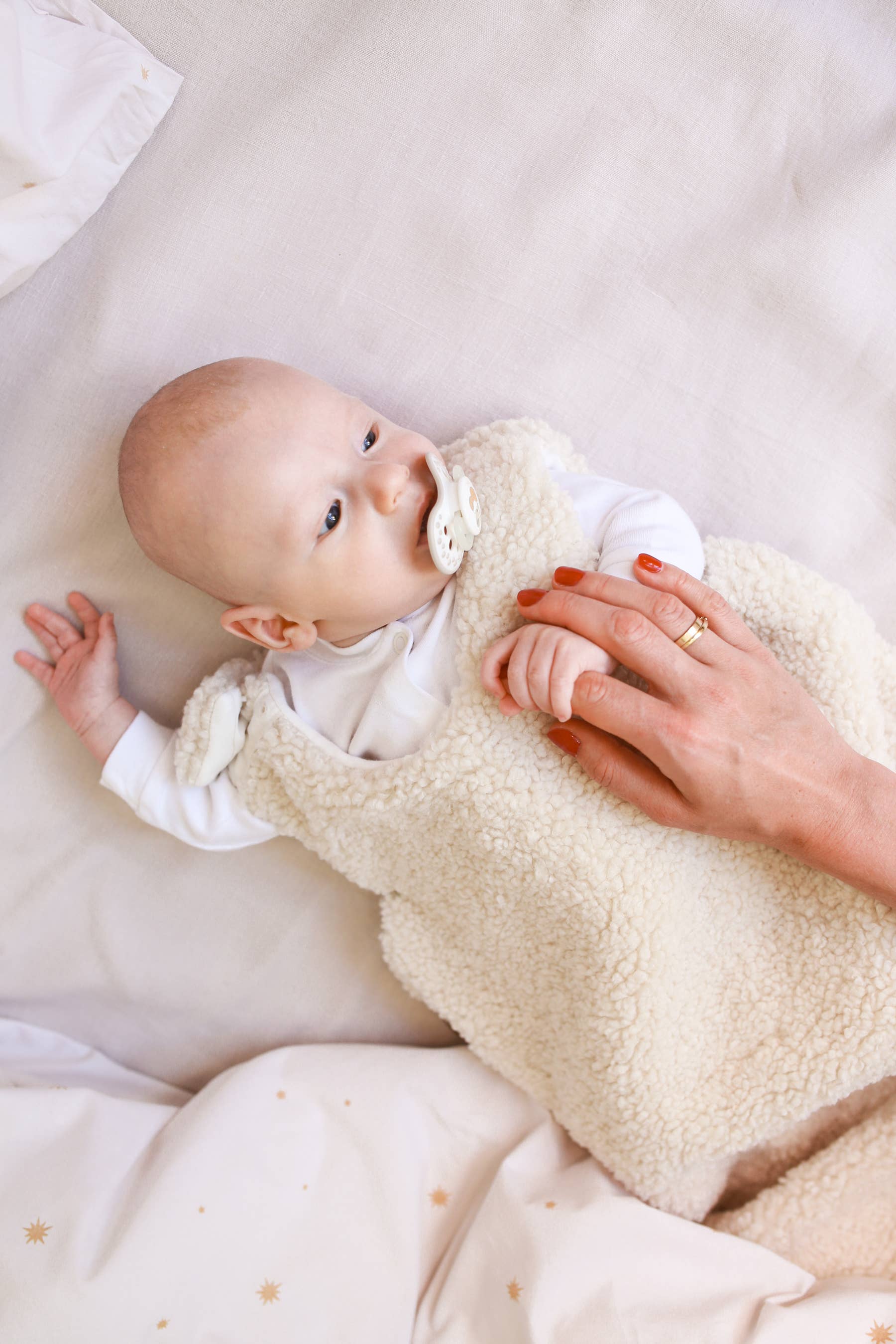 Teddy Babyslaapzak 1.5 TOG – Handgemaakt | Taupe &amp; Crème