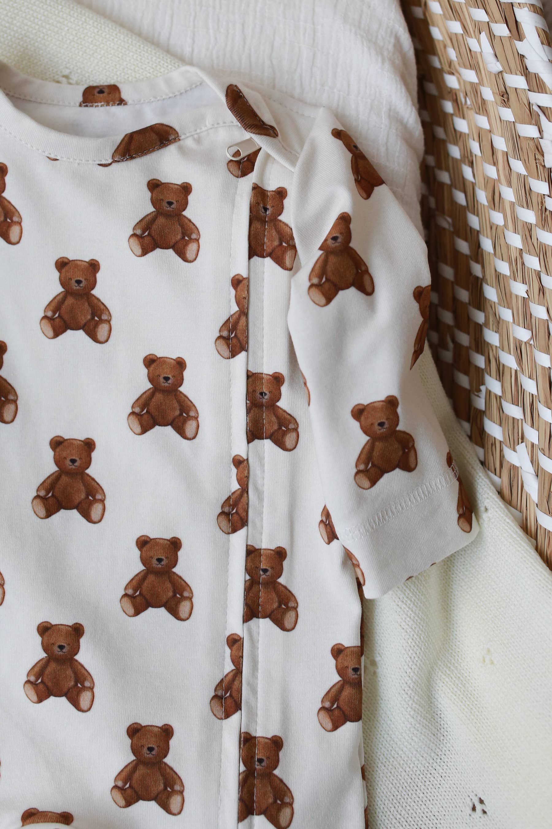 Romper met ritssluiting voor baby's Babysiut - Teddybeer, rompertje met pyjama: 56 Babyly