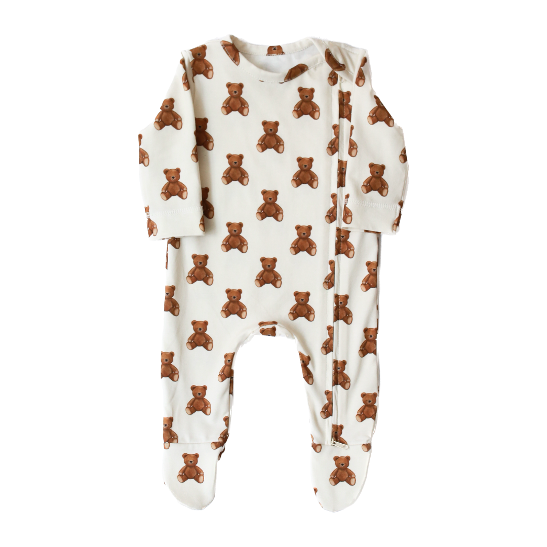Romper met ritssluiting voor baby's Babysiut - Teddybeer, rompertje met pyjama: 56 Babyly