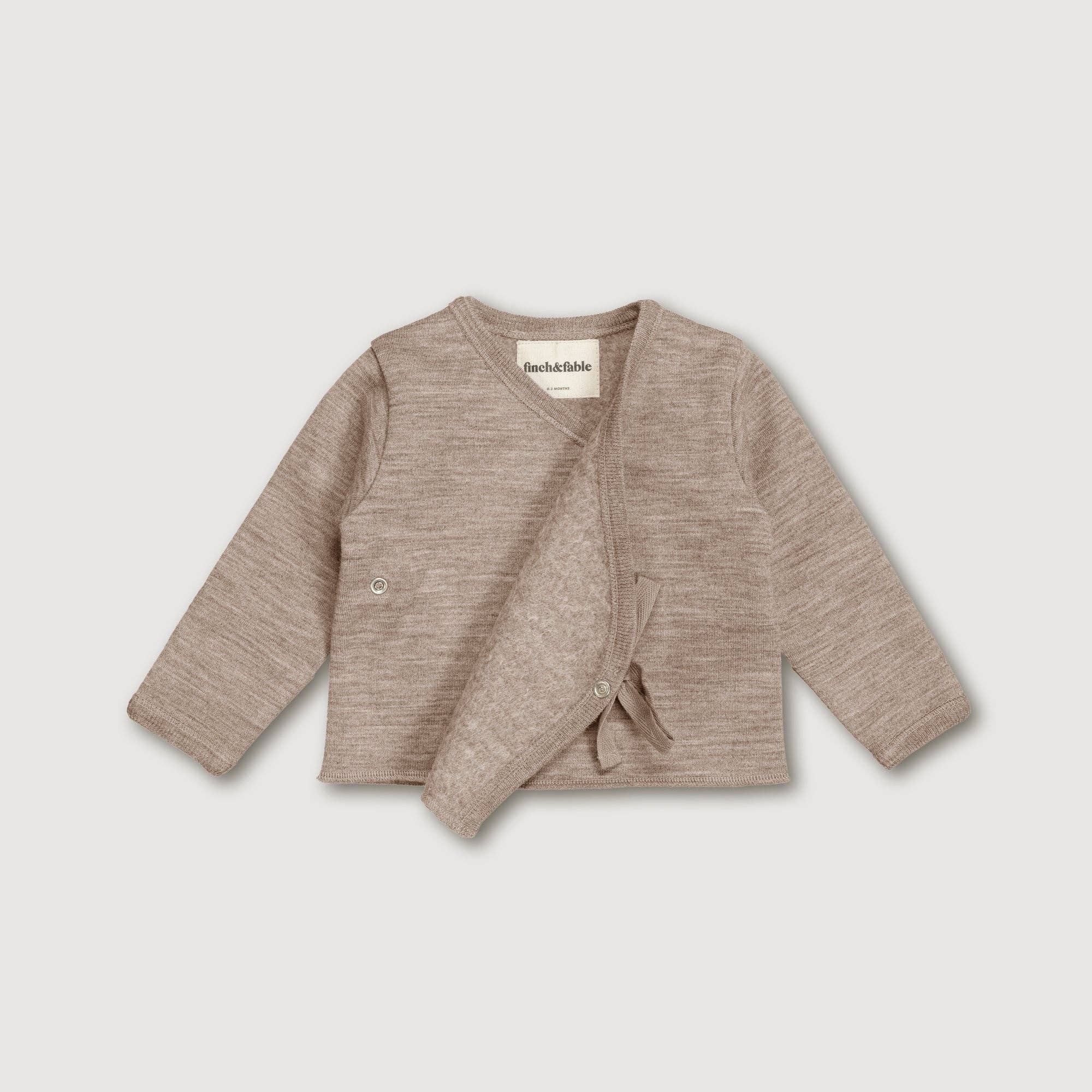 Vest van wollen fleece - Sand: 0-3 maanden Finch & Fable