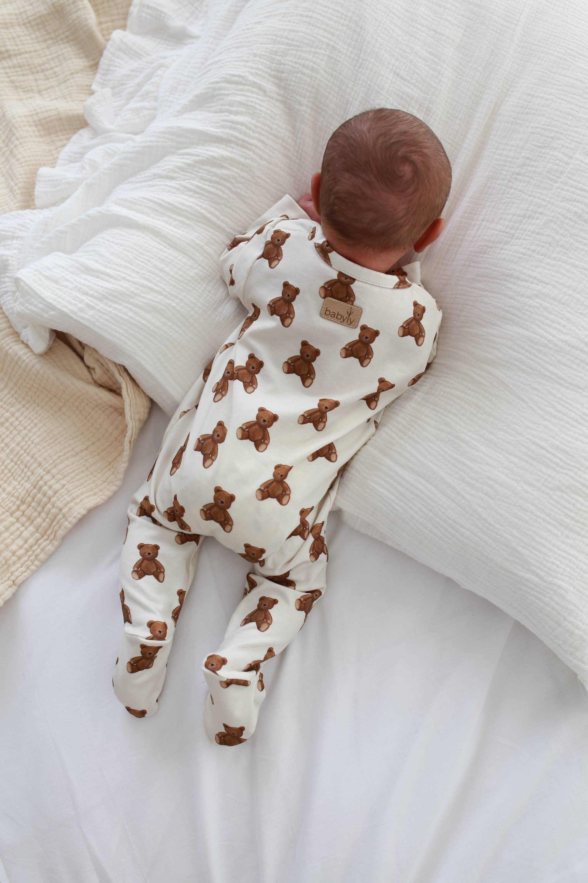 Romper met ritssluiting voor baby's Babysiut - Teddybeer, rompertje met pyjama: 56 Babyly